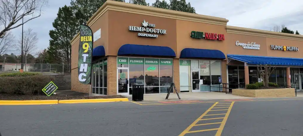 the hemp doctor concord store front with a sign
