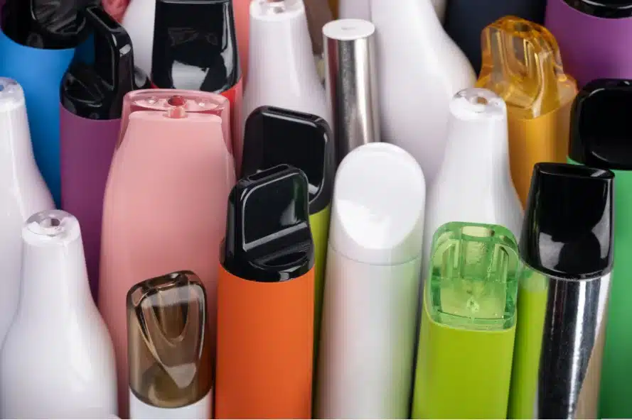 Colorful assortment of disposable pens